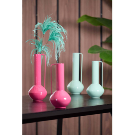 VASE DECO Ø12x33 CM PANZANO SHINY PINK
