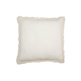 FRINGE CUSHION LINEN CREAM