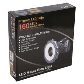 StudioKing Macro LED Ringlamp Dimbaar RL-160