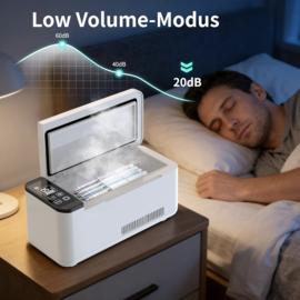 Nieuw! Mobiele compacte Koelbox  2-8°C Vaccins/Insuline/Medicatie, elektrisch continue koelen. Ideaal voor in auto, trein, camper, thuis of kantoor.  Mobiel en dicht bij je in de buurt.