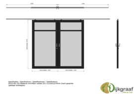 Steellook schuifdeur dubbel