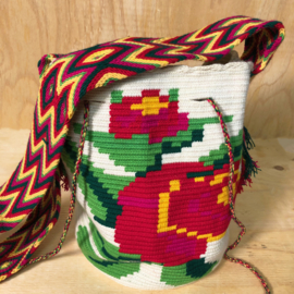 Wayuu bag rose white L.