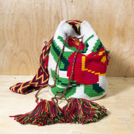 Wayuu bag rose white L.