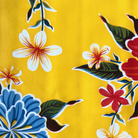 Mexicaans tafelzeil bloemen op geel