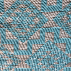 Plastic vloermat Azteek crème turquoise | 120 x 180 cm