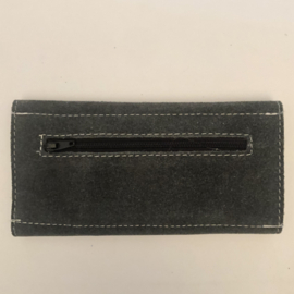 Portemonnee, handgemaakt, suede, kleurrijk.