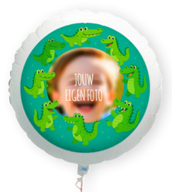 Krokodil folie ballon XL met eigen foto 58cm