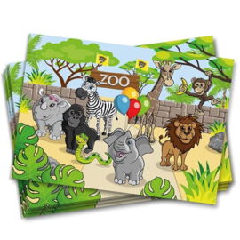 Safari dierentuin placemats 8 stuks 38x27cm