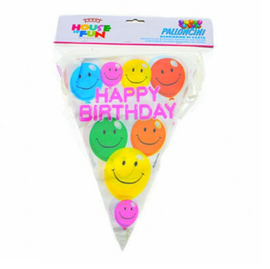 Verjaardag ballonnen slinger vlaggenlijn plastic
