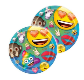 Emoji bordjes 8 stuks 18cm