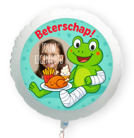Beterschap kikker folie ballon XL met eigen foto 58cm
