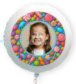 Snoep folie ballon XL met eigen foto 58cm