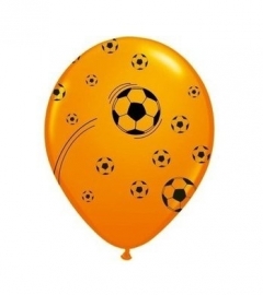 Oranje ballonnen voetbal 25 stuks
