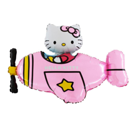 Hello Kitty folie ballon vliegtuig 61cm