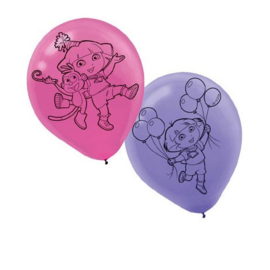 Dora the explorer ballonnen 6 stuks 30cm