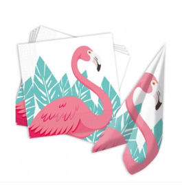 Flamingo servetten 20 stuks 33x33cm