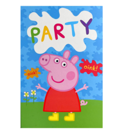 Peppa Pig uitnodigingen 5 stuks + enveloppen