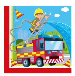 Brandweer servetten 20 stuks 33x33cm