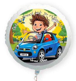Gefeliciteerd met je rijbewijs folie ballon XL met eigen naam 58cm