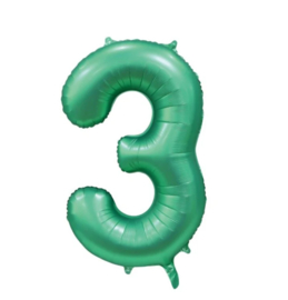 Folie ballon groen cijfer drie 86cm