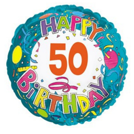 Verjaardag 50 jaar heliumballon 45cm