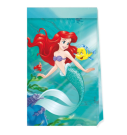 De kleine zeemeermin Ariel feestzakjes papier 4 stuks