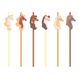 Paard pony rietjes 6 stuks 19,5cm
