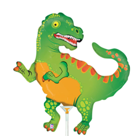 Dino T Rex folie ballon op stok 25cm