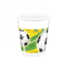 Voetbal bekertjes 200ml 8 stuks