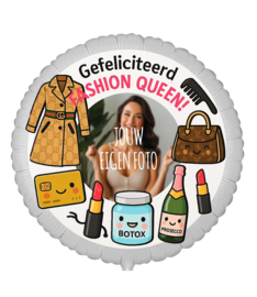 Shopping Queen Gefeliciteerd folie ballon XL met eigen foto 58cm