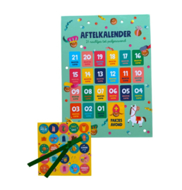 Sinterklaas aftelkalender met stickers + lint