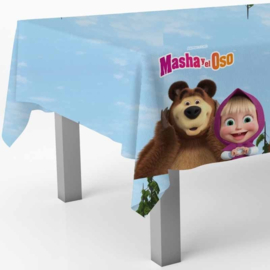 Masha en de beer tafelkleed plastic 1,2x1,8m