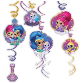 Shimmer and Shine hangdecoratie 6 stuks