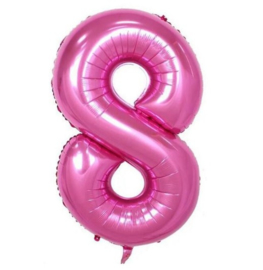 Folie ballon acht roze 1m