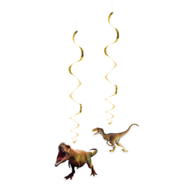 Jurassic dinosaurus hangdecoratie 2 stuks 85cm