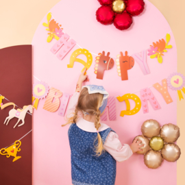 Paard pony letterslinger Happy Birthday 245x22,5cm