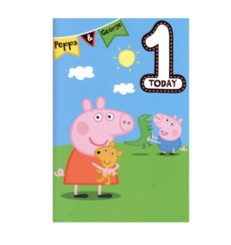 Peppa Pig kaart verjaardag 1 jaar