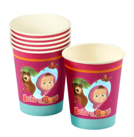 Masha en de beer bekers 8 stuks 266ml