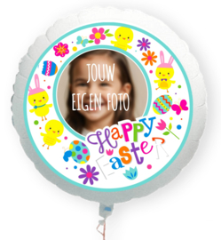 Vrolijk Pasen eigen foto ballon XL 58cm