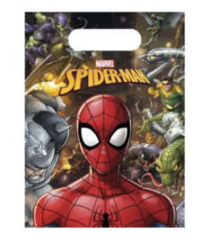 Spiderman feestzakjes plastic 6 stuks