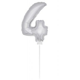 Folie ballon zilver vier 38cm