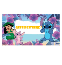 Stitch Gefeliciteerd banner PVC 110x60cm