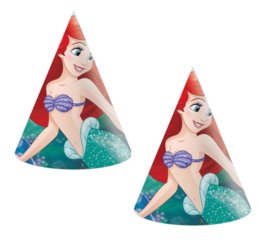 De kleine zeemeermin Ariel feesthoedjes 6 stuks