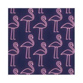 Flamingo neon servetten 20 stuks 33x33cm