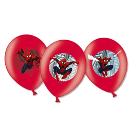 Spiderman ballonnen 6 stuks 28cm