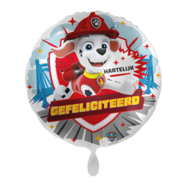 Paw Patrol Marshall Hartelijk Gefeliciteerd folie ballon 45cm