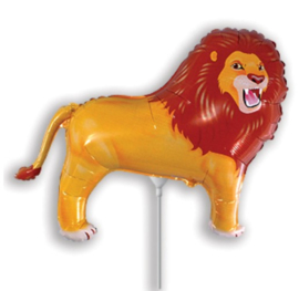 Leeuw folie ballon op stok 35cm
