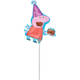 Peppa Pig folie ballon op stok 25cm