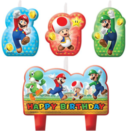 Super Mario kaarsjes 4 stuks