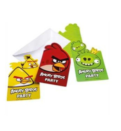 Angry Birds uitnodigingen 6 stuks